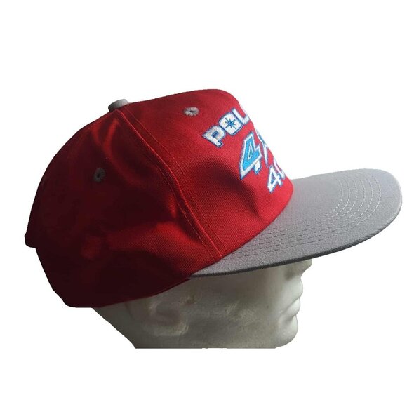 Vintage RARE Polaris Hat Cap Snapback Red 4X4 400 Fourwheeler 90s Made CAN Race! - Picture 4 of 7
